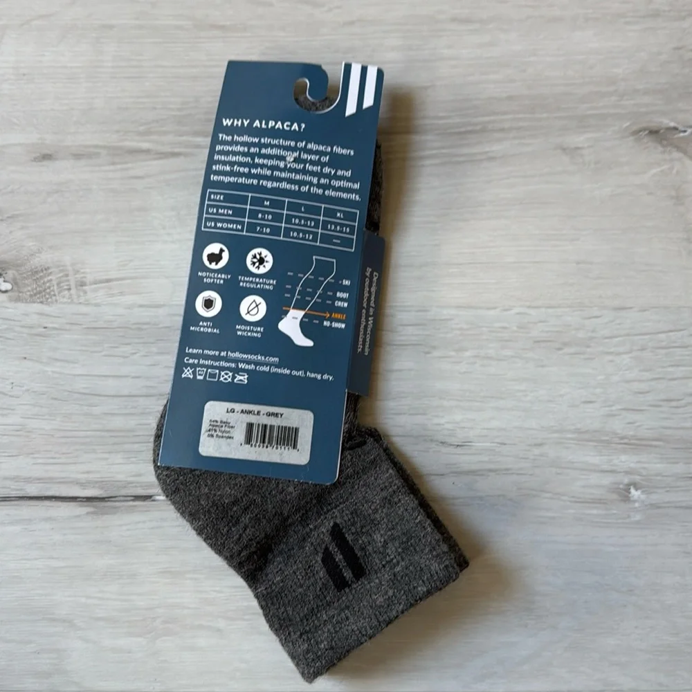 Hollow Ankle Socks Grey XLarge 1 pair‎ New With Tags